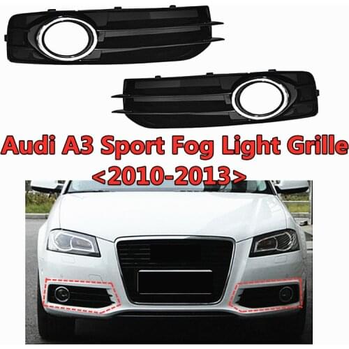 WL Front Lower Bumper Grills Car Styling ABS Fog Lamp Frame Coverfog Light Grille For Audi A3 Sport S3 Sline 2010 2011 2012 2013
