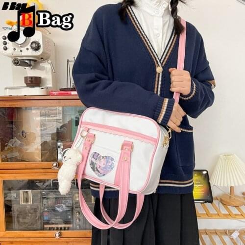 Japanese animation cute girl JK handbag knapsack personality transparent card student bag Lolita Shoulder bag ita bag