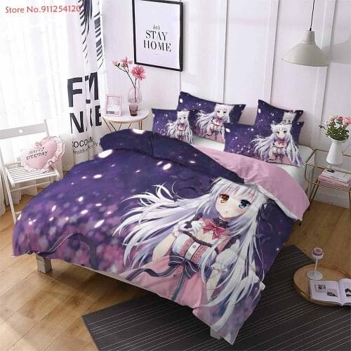 Japan Anime Bedding Sets Cartoon Girls Quilt Cover Single Double King Size Bed Linen Sets Bedspread Kids Bedroom Comforter Cover