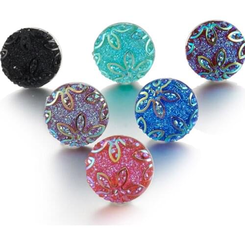 The Bloomer 10pcs/lot Mixed 18mm Snaps Alloy Resin Fashion Snaps Buttons Fit Snap Jewelry Snaps Bracelets