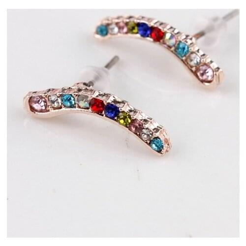 ZWPON 2020 Fashion Shiny Crystal Ear Climbers Earrings for Women Bar Shape Trendy Earrings Cuffs Hypoallergenic Earrings