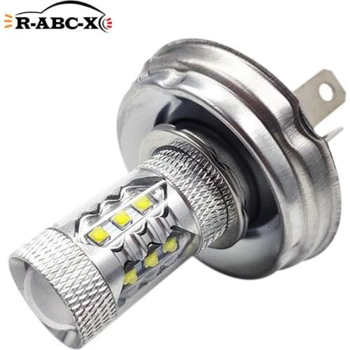 1 Pcs 80W P45T Motorcycle Headlight Led Bulb Motorbike Headlamp Scooter ATV 10V-30V 12V 24V White 6000K High Low Beam 1000LM