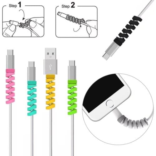 1pcs Free Shipping Cable Protector Silicone Bobbin Winder Wire Cord Organizer Cover for Apple iphone USB Charger Cable Cord