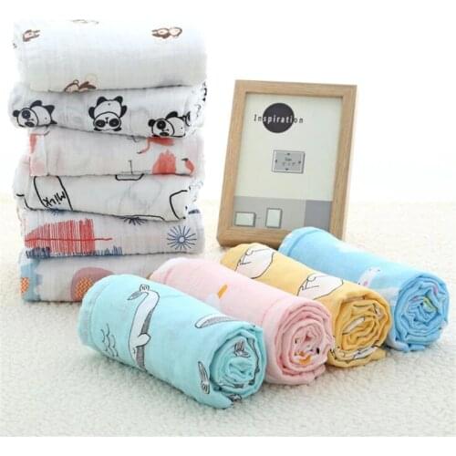 100% Cotton Super Soft Muslin Baby Swaddles Newborn Blankets Baby Bath Towel Infant Wrap Sleepsack Soft Baby Swaddle Blanket