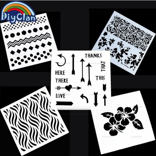 13x13cm Flowers Fondant Decorating Cake Stencil Kitchen Cupcake Decoration Template Mold Baking Tools P0036