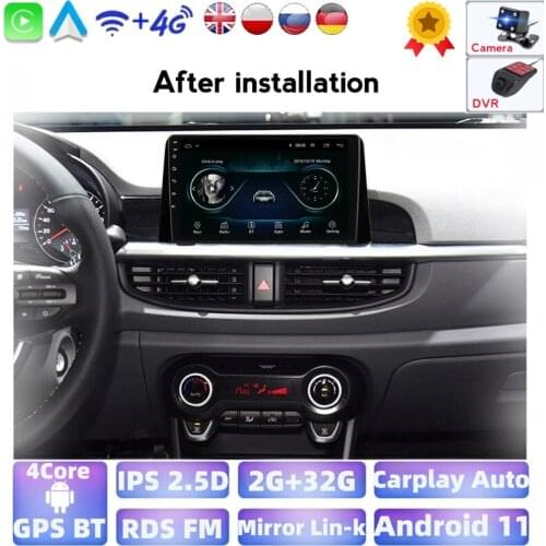 2G RAM Android 11 For KIA PICANTO Morning 2016 2017 2018 2019 Multimedia Stereo Car DVD Player Navigation GPS Radio Steering BT