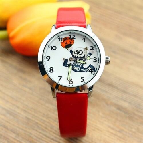 2021Halloween childrens cartoon gift watch in the child skull pumpkin lantern cute luminous pointer belt wrist watch