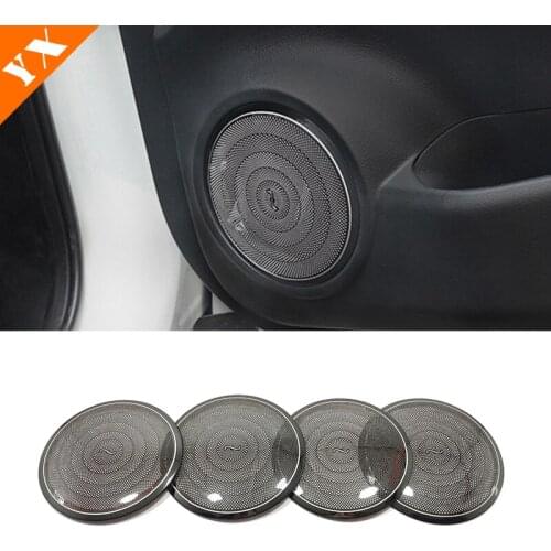 4pcs For Nissan X Trail T32 Rogue 2014-2020 Stainless steel Black Car Door Speaker Stereo Audio Sound Music Ring Frame panel