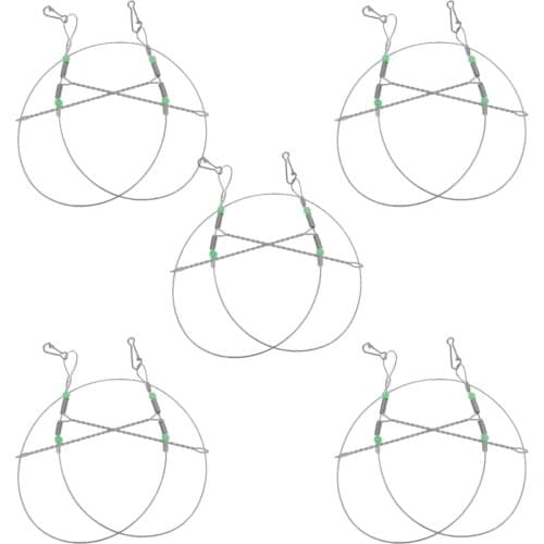 5pcs Stainless Steel Cross line Fishing Swivels Snaps 50cm/60cm/80cm/100cm