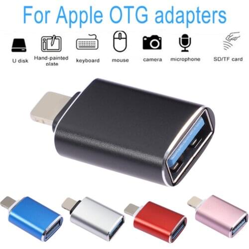 Famale USB for Lightning Camera Adapter Converter Data SD Card U Disk Short OTG For iPhone 12 11 Pro XS MAX XR X 6 6S 7 8 Plus