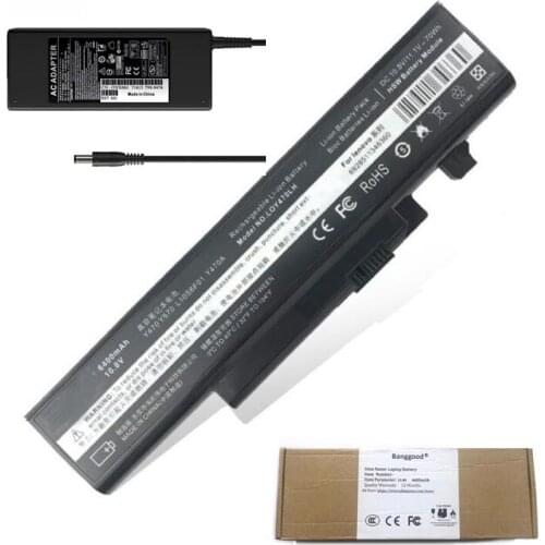 6400mAh Laptop Battery + 20V 4.5A AC Charger for LENOVO IdeaPad Y470 Y470A Y570 Y570A 57Y6625 57Y6626 L10C6F01 L10P6F01 L10S6F01