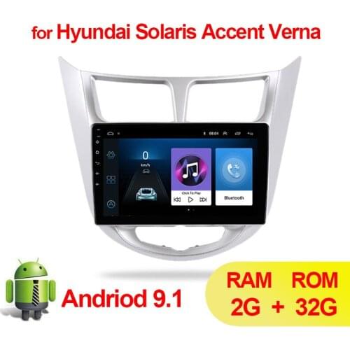 2 Din Android 9.1 Car Radio Multimedia Video Player for Hyundai Solaris Accent Verna 2011 2012 2013 2014 2015 2016 Navigation FM