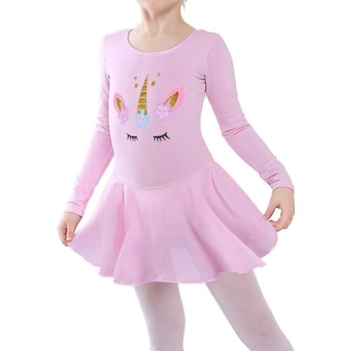 BAOHULU Cotton Girls Ballet Tutu Dress Long Sleeve Ballet Dance Leotard for Kids Children Ballet Costumes Ballet Dancer