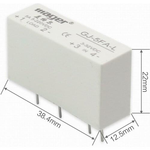 Free shipping 2pc High quality Mager SSR DIP DC-DC Single solid state relay DC control DC GJ-5FA-L 5A 24V