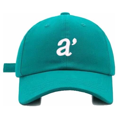 A' 3D Embroidery Womens Baseball Cap For Female Kpop Hip-Hop Candy Color Cute Girl Cotton Mens Cap Snapback Sun Hat BQM157
