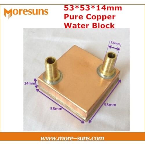 Free ship 5pcs/lot 53*53*14mm Pure copper Water Cooling Block,Computer CPU Water Block server water-cooled radiator