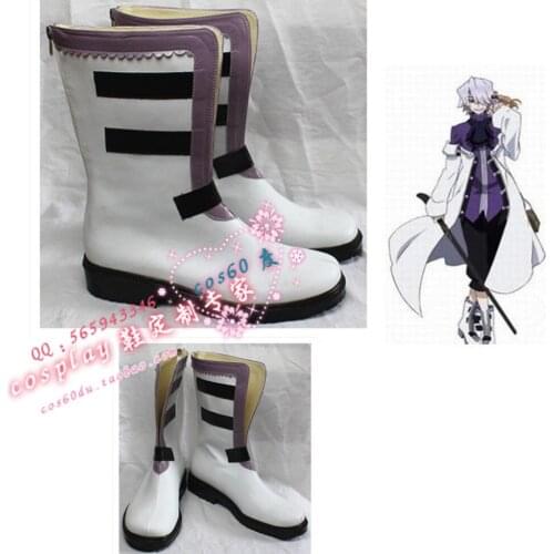 Pandora Hearts Xerxes Break White & Black Cosplay Boots shoes S008