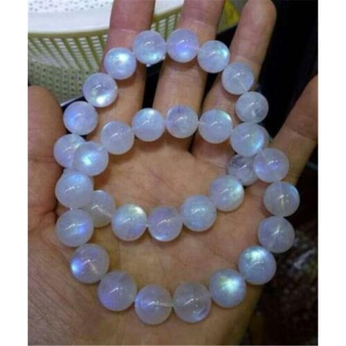 12mm Strong Lights Healing Crystal Round Bead Bracelets For Women Men Stretch Natural Stone Natural Moonstone Bracelet