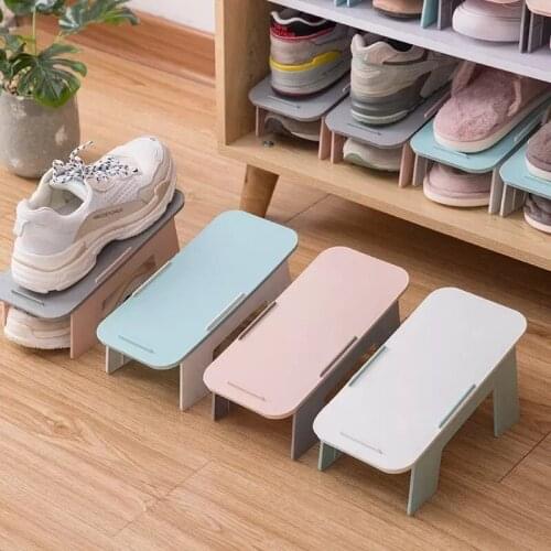 Household storage shoe rack double-layer shoe holder plastic integrated simple foldable economy simple shoe storage rack