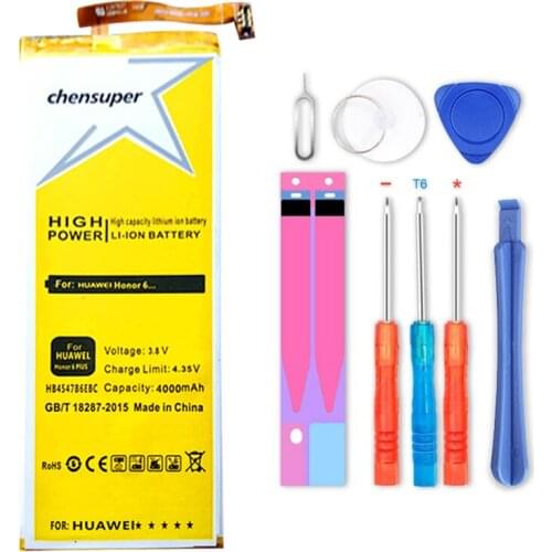 Chensuper 4000mAh HB4547B6EBC for Huawei Honor 6 Plus Battery PE-TL00M UL00 CL00 PE-TL20 Phone Rechargeable Li-ion Batteries