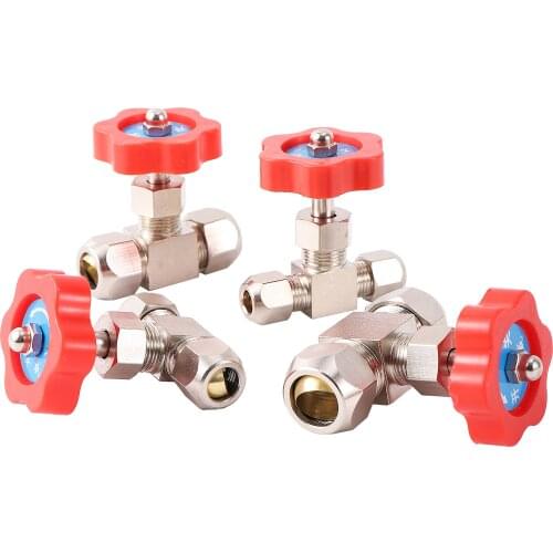 6/8/10/12mm Copper Nickel Plated Card Sleeve Needle Valve Garden Water Stop Connetor Adjustable Flow Control Switch 1 Pc