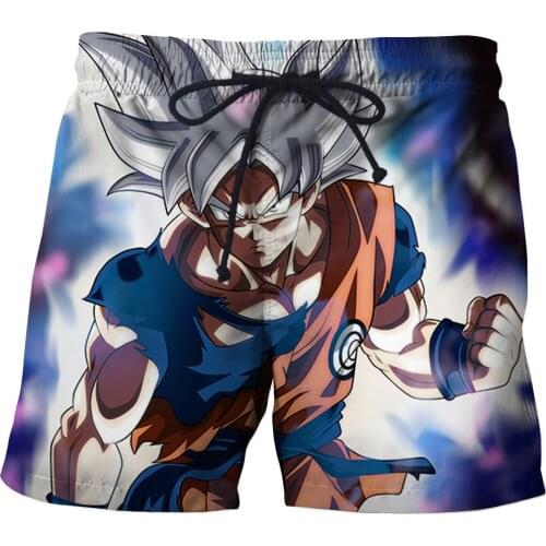 Summer mens beach pants Comfortable swimming trunks Anime casual beach pants Sport surfing quick-drying breathable shorts men