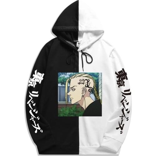 2021 Design Summer Autumn Man Anime Tokyo Revengers Print Cool Loose Generous Fashion Patchwork Thin Hoodies Pullover Hot Sale