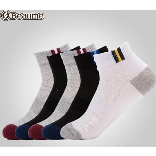 Beaume mens summer five pairs mixed color middle pipe socks