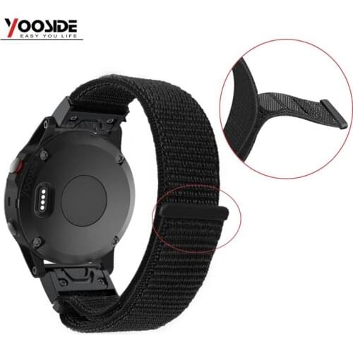 Soft Lightweight Breathable 22mm Nylon Loop Fastener Watch Band Strap for Garmin Fenix5X/3HR/5s/ 5/5 Plus/Quatix 5/935 Wristband