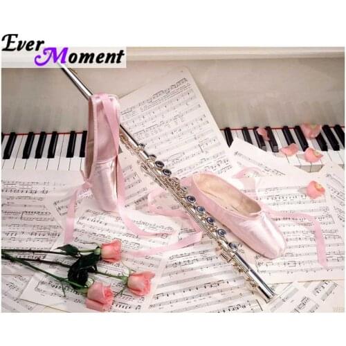 3d diy diamond painting ballet Shoes Pink Rose Sheet music beautiful embroidery diamont painting diamond embroidery kit ASF677