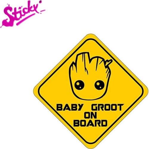 STICKY Baby on Board Signs Car Sticker Decal Decor Waterproof Sunscreen for RV Auto Motocross Racing Laptop Helmet Trunk Wall