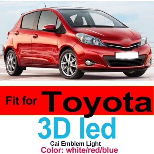 3D LED Light Rear Badge Trunk Emblem Covers Daylighting Auto Sticker For RAV4 REIZ PRADO COROLLA CROWN YARIS WISH VIGO