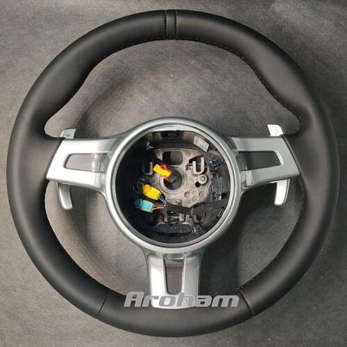 Nappa Leather Steering Wheel For Porsche 991 Cayman 987 Boxster 2007 2008 2009 2010 For Panamera 978 991 718 997 GT3 GTS