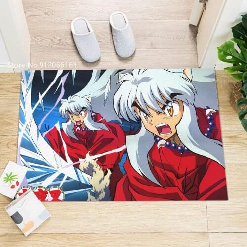 Inuyasha Anti-slip Doormat Vacuuming Kitchen Bedroom Floor Mats Sit Boy Entrance Outdoor Prayer Mat 40*60cm 50*80cm 60*90cm