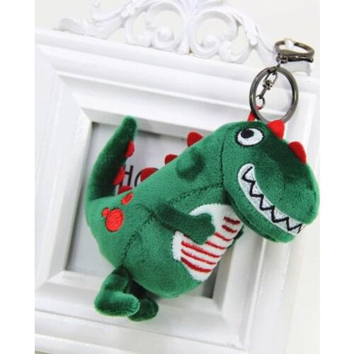 New cartoon plush dinosaur keychain pendant wholesale cute bag car key ornaments
