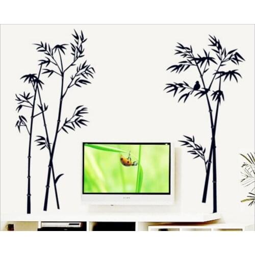 The new black bamboo sitting room bedroom home decoration wall stickers in the wall to stick on the wall