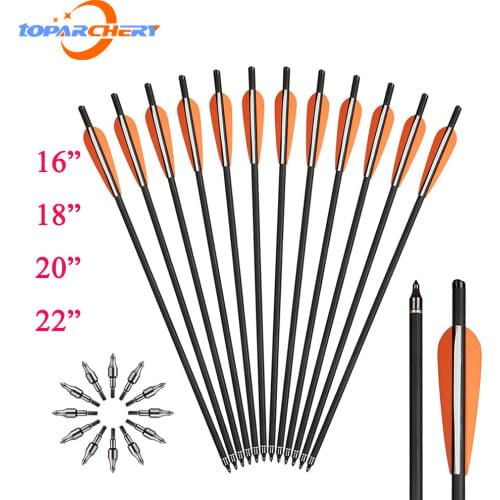 Toparchery Wholesale 20 inch Mixed Carbon Crossbow Crrow Detachable Arrowhead is Suitable for Crossbows Under 250 Pounds