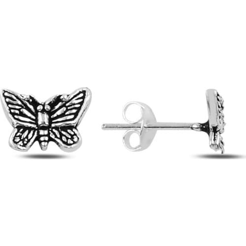 Silverlina Sterling Silver Oxidized Butterfly Earrings