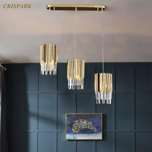 Modern Crystal Chandelier Lighting LED Nordic Single Light Pendant Hanging Lamp for Living Room Bedroom Foyer