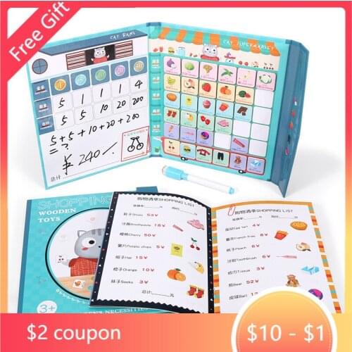 Childrens Shopping List Game Montessori Cognitive Classification Educational Toy Math Pretend Toys Teaching Aids Table Games