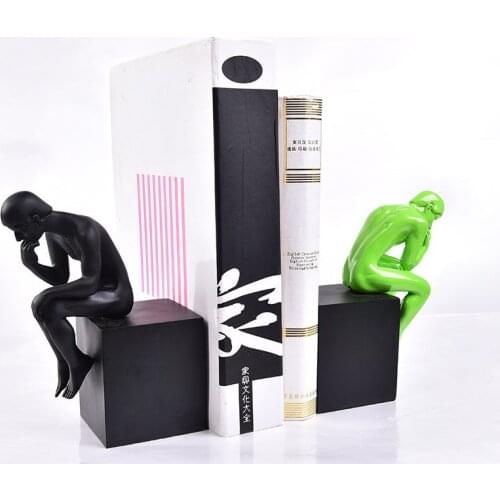 STYLISH WHITE AND BLACK ABSTRACT THINKER FIGURE CRAFT CARVING CREATIVE CRAFT RESIN DECORATIVE ORNAMENTS VINTAGE HOME DECOR L3285