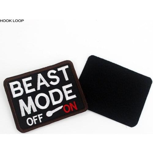 Beast Mode On Backpack Patch Tactical Emblem Badge 3D with Hook Loop Stickers Armband For Clothing Decoration