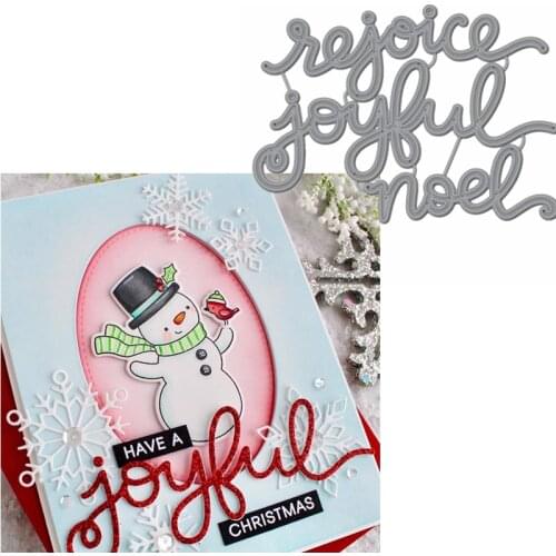 Rejoice Joyful Noel Words About Xmas Metal Cutting Dies Stencils Xmas Words Die Cut For Card Making DIY New2019 Crafts Cards