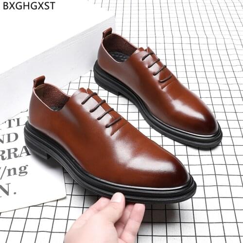 Fashion Formal Shoes Men Luxury Brand Party Shoes for Men 2021 Brown Designer Platform Shoes Men Zapatos Hombre Chaussure Homme