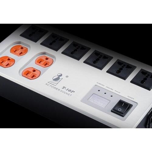 High-End Audio Noise Filter AC Power Conditioner Power Filter Power Purifier with US Outlets Power Strip + Universal socket
