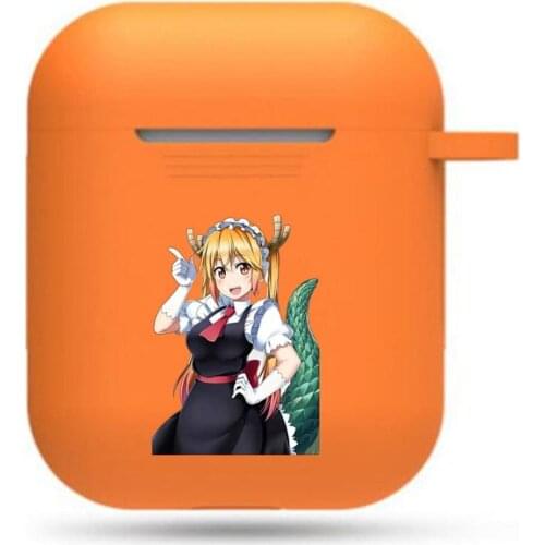 Miss Kobayashis Dragon Maid Earphone case Headphone Protective Case Unisex orange Airpods Bluetooth Earphone Headset Cover case