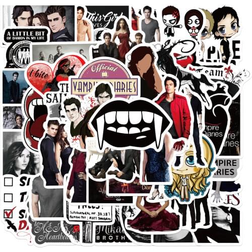 10/50pcs The Vampire Diaries Stickers for Kids Toy Waterproof Motorcycle Skateboards Luggage Bicycle Laptop Car Decal Sticker