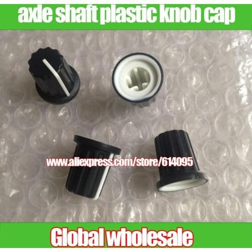 10pcs axle shaft plastic potentiometer knob cap / A black knob cap / 0 degrees 180 degrees 270 degrees indicative of the cap