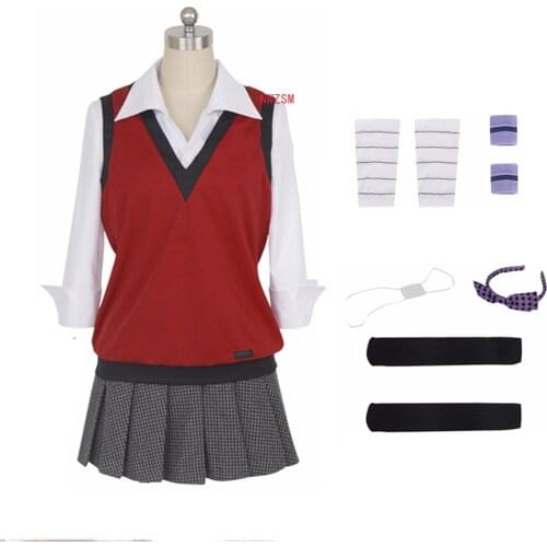 Anime Kakegurui Compulsive Gambler Midari Ikishima Cosplay Costume Japanese School Uniform Vest Dress Women Halloween JK Uniform