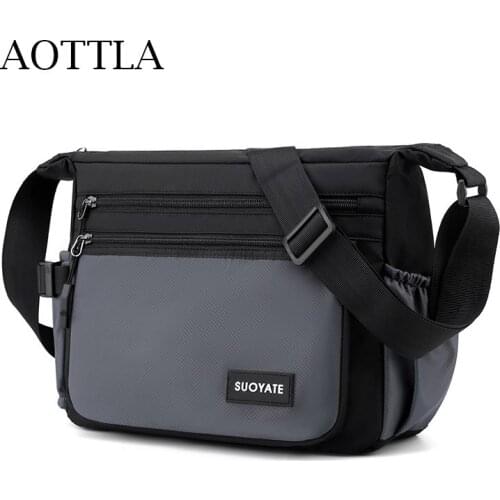AOTTLA Men Messenger Bag Casual Oxford Men Shoulder Bag Fashion Outdoor Travel Men Bag High Quality Brand Hot Sale Crossbody Bag
